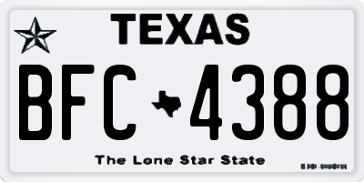 TX license plate BFC4388