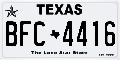 TX license plate BFC4416