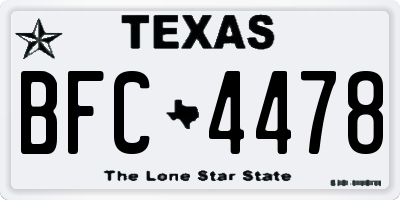 TX license plate BFC4478