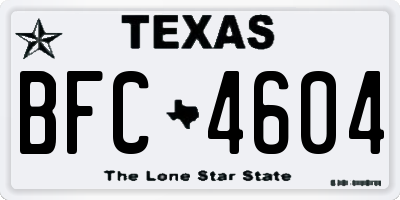 TX license plate BFC4604