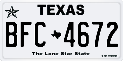 TX license plate BFC4672