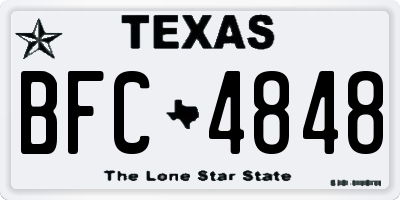 TX license plate BFC4848