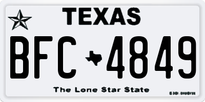 TX license plate BFC4849