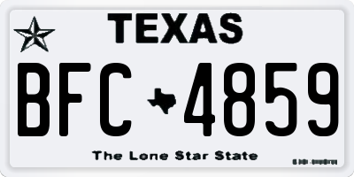 TX license plate BFC4859