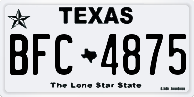 TX license plate BFC4875