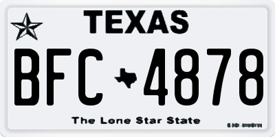 TX license plate BFC4878