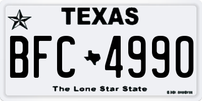 TX license plate BFC4990