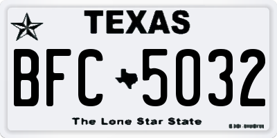 TX license plate BFC5032