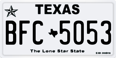 TX license plate BFC5053