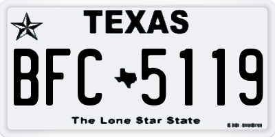 TX license plate BFC5119