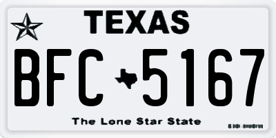 TX license plate BFC5167