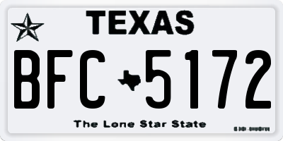 TX license plate BFC5172