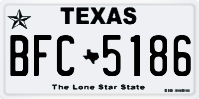 TX license plate BFC5186