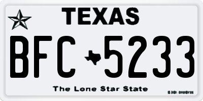 TX license plate BFC5233