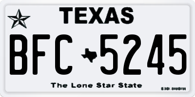 TX license plate BFC5245