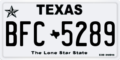 TX license plate BFC5289