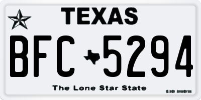 TX license plate BFC5294