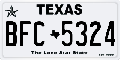 TX license plate BFC5324