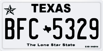 TX license plate BFC5329