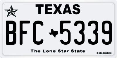TX license plate BFC5339
