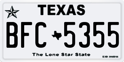 TX license plate BFC5355