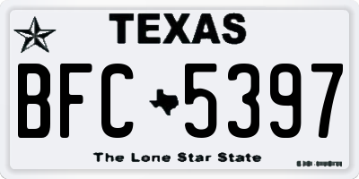 TX license plate BFC5397