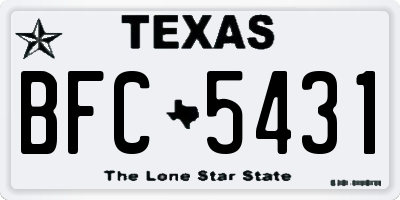 TX license plate BFC5431