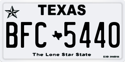 TX license plate BFC5440