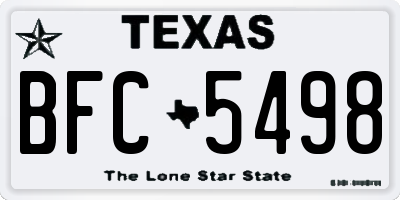 TX license plate BFC5498