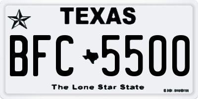 TX license plate BFC5500