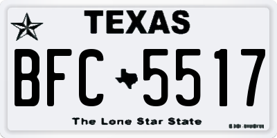 TX license plate BFC5517