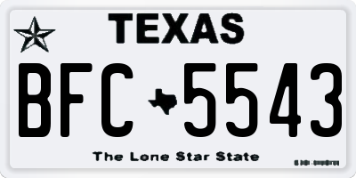 TX license plate BFC5543