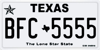 TX license plate BFC5555