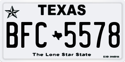 TX license plate BFC5578