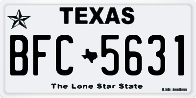 TX license plate BFC5631