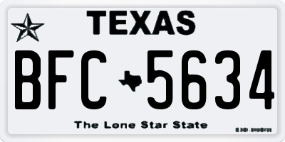 TX license plate BFC5634