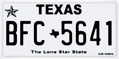 TX license plate BFC5641