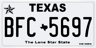 TX license plate BFC5697