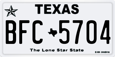 TX license plate BFC5704