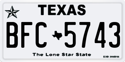 TX license plate BFC5743