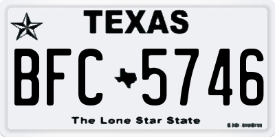 TX license plate BFC5746
