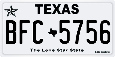 TX license plate BFC5756