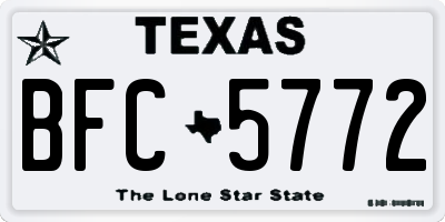 TX license plate BFC5772