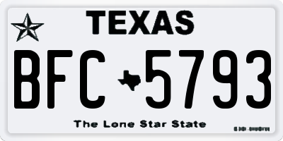 TX license plate BFC5793