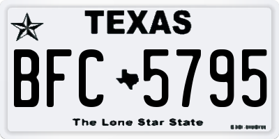 TX license plate BFC5795