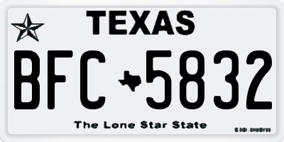 TX license plate BFC5832