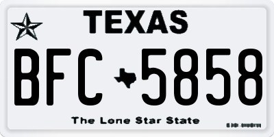 TX license plate BFC5858