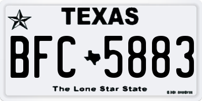 TX license plate BFC5883
