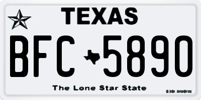 TX license plate BFC5890