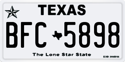 TX license plate BFC5898
